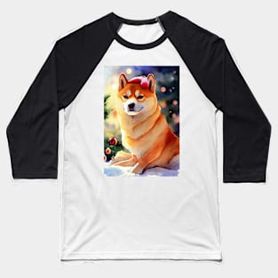 Watercolor shiba inu Baseball T-Shirt